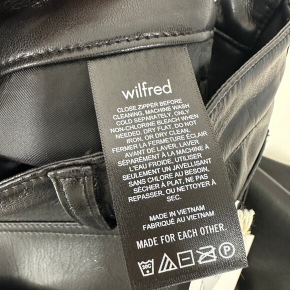 Aritzia Wilfred The Melina Pant High Waist Vegan Leather Straight Black US 2 NWT - Picture 9 of 11